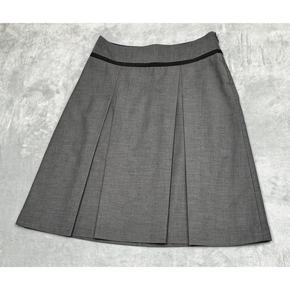 Gray Pleated‎ A-Line Skirt XS Preppy Academia Office Modest